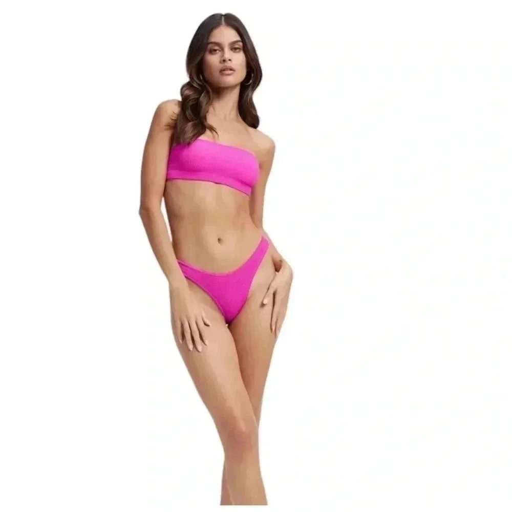 NWT‎ Good American Hawaiian Pink Always Fits Better Bikini Top, Size Large/XL